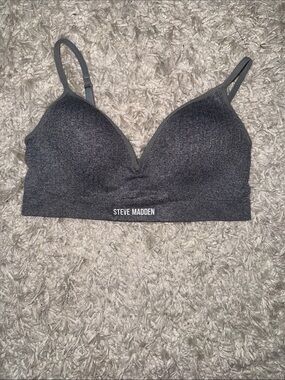Steve Madden Charcoal Seamless Light-Padded Bralette